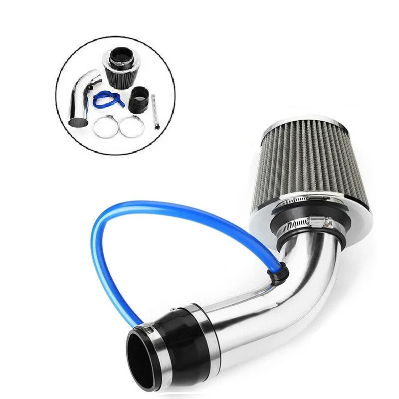 Universal 76mm Car Racing Cold Air Intake System Turbo Induction Pipe Tube Kit Aluminum With Cone Air Filter Inlet Accessories