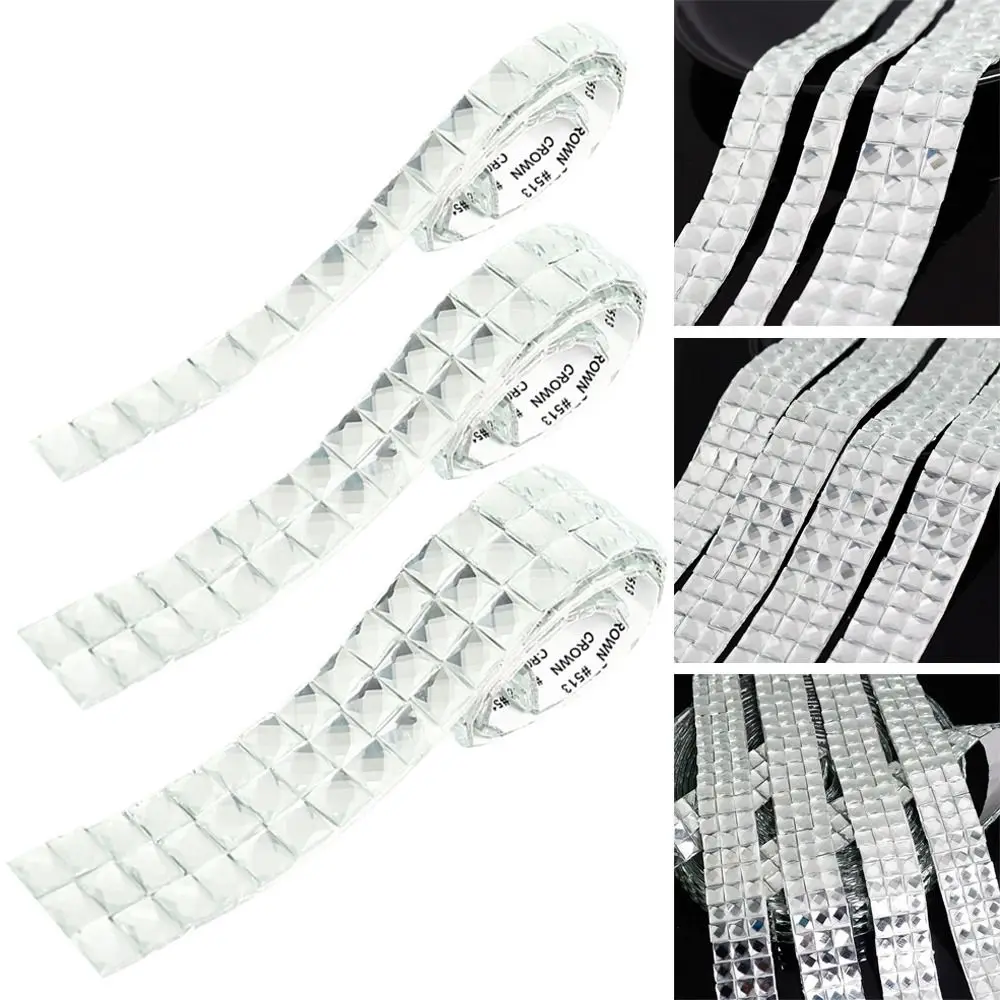 Home Decoration Self-Adhesive DIY Handmade Craft Mini Square Glass Mirror Wall Stickers Diamond Glass Wall Sticker Mosaic Tiles