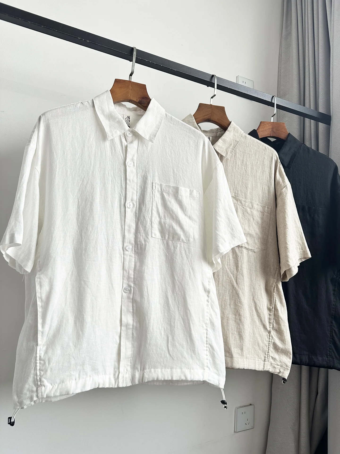 Japanese Style Men's Summer Casual Comfortable Short Sleeve Shirt Breathable Linen Material Commute Friendly Versatile Flip C...