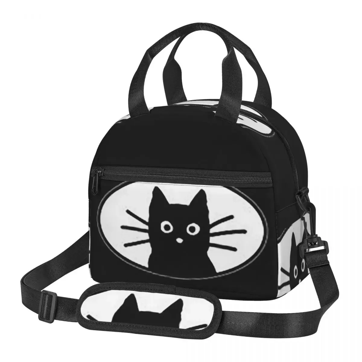 

Cat Fac Lunch Bags Insulated Bento Box Resuable Lunch Tote Picnic Bags Thermal Bag for Woman Girl