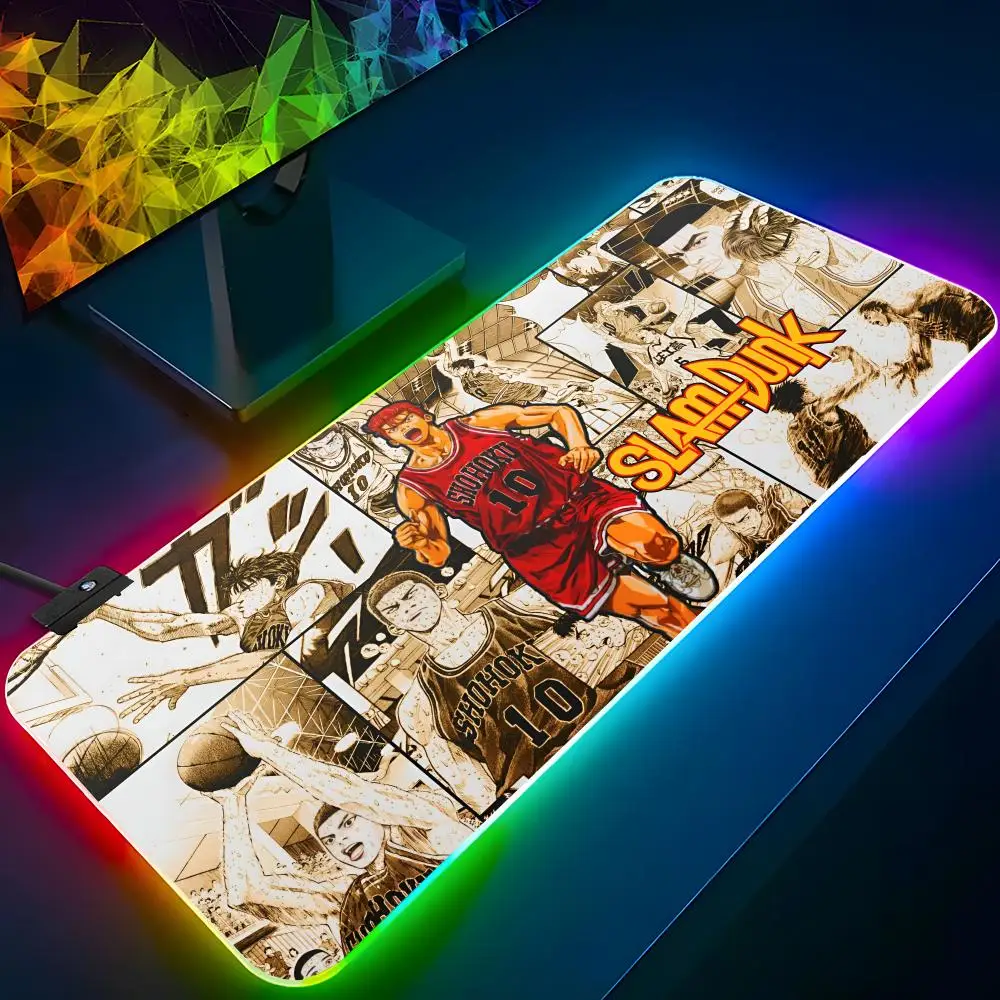 

Anime S-Slam D-DunkS Mouse Pad RGB Backlit Mouse Pad Laptop Mouse Pad Laptop Gamer Computer Desk Gaming Accessories