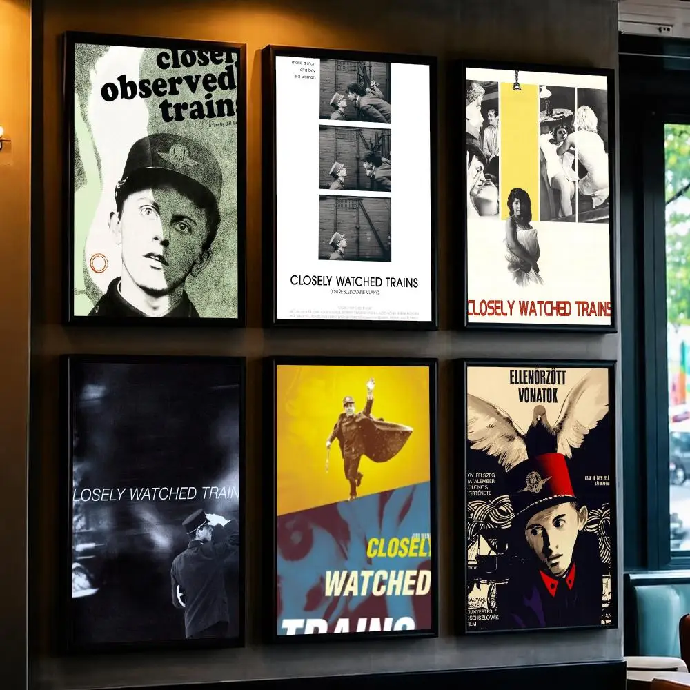 classic movie C-Closely Watched Trains-S Poster Removable Wall Sticker for Home Cafe Bar Office Interior Decor