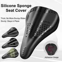 Creative PU Leather Bicycle Saddle Cover GEL Silicone Thicken Cycling Seat Cover Shockproof Comfortable MTB Road Bike Cushion