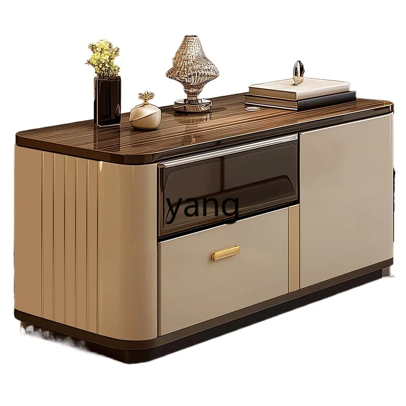 

LTT medieval sofa side cabinet cream wind living room corner a few wooden countertops storage side cabinet against the wall