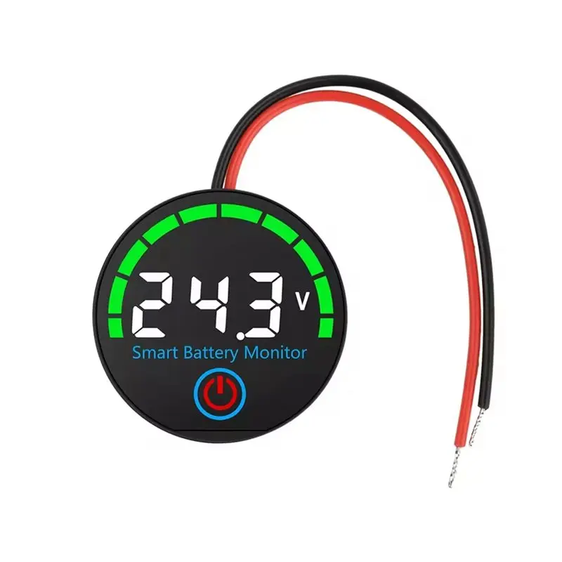2X LED Battery Level Indicator Digital Voltmeter 12V/24V/36V/48V Charge Tester Lithium Battery Capacity Board White