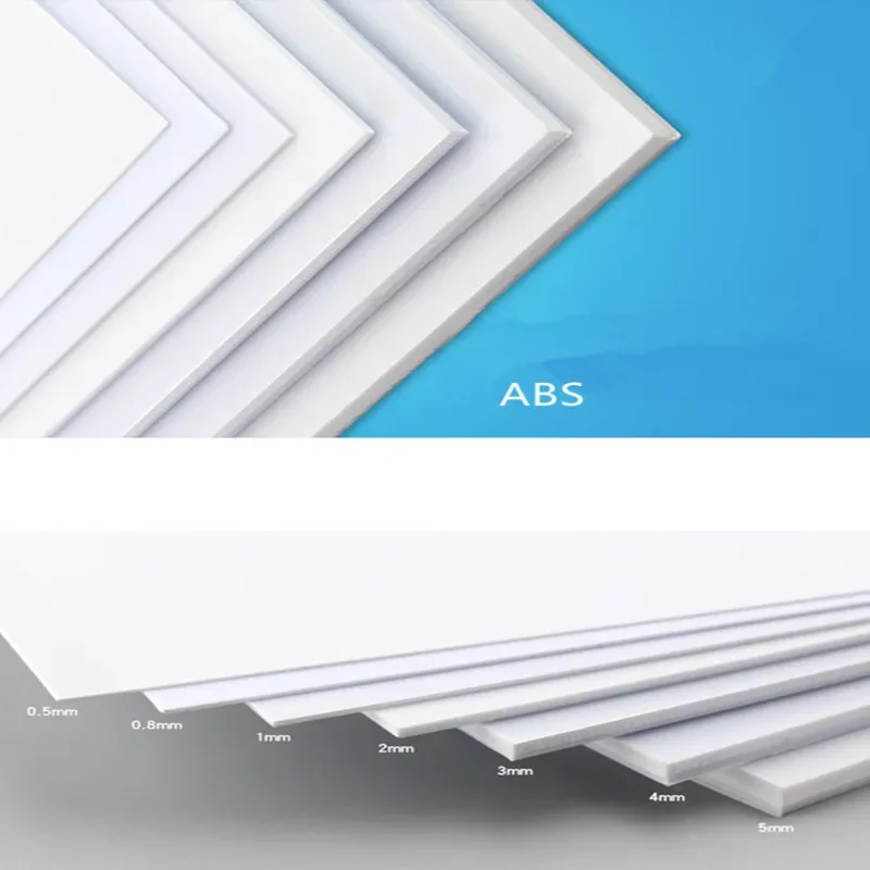 2mm to 10mm ABS Thickness 100mm 150mm 200mm long  Styrene Sheets White NEW More proportion customized service