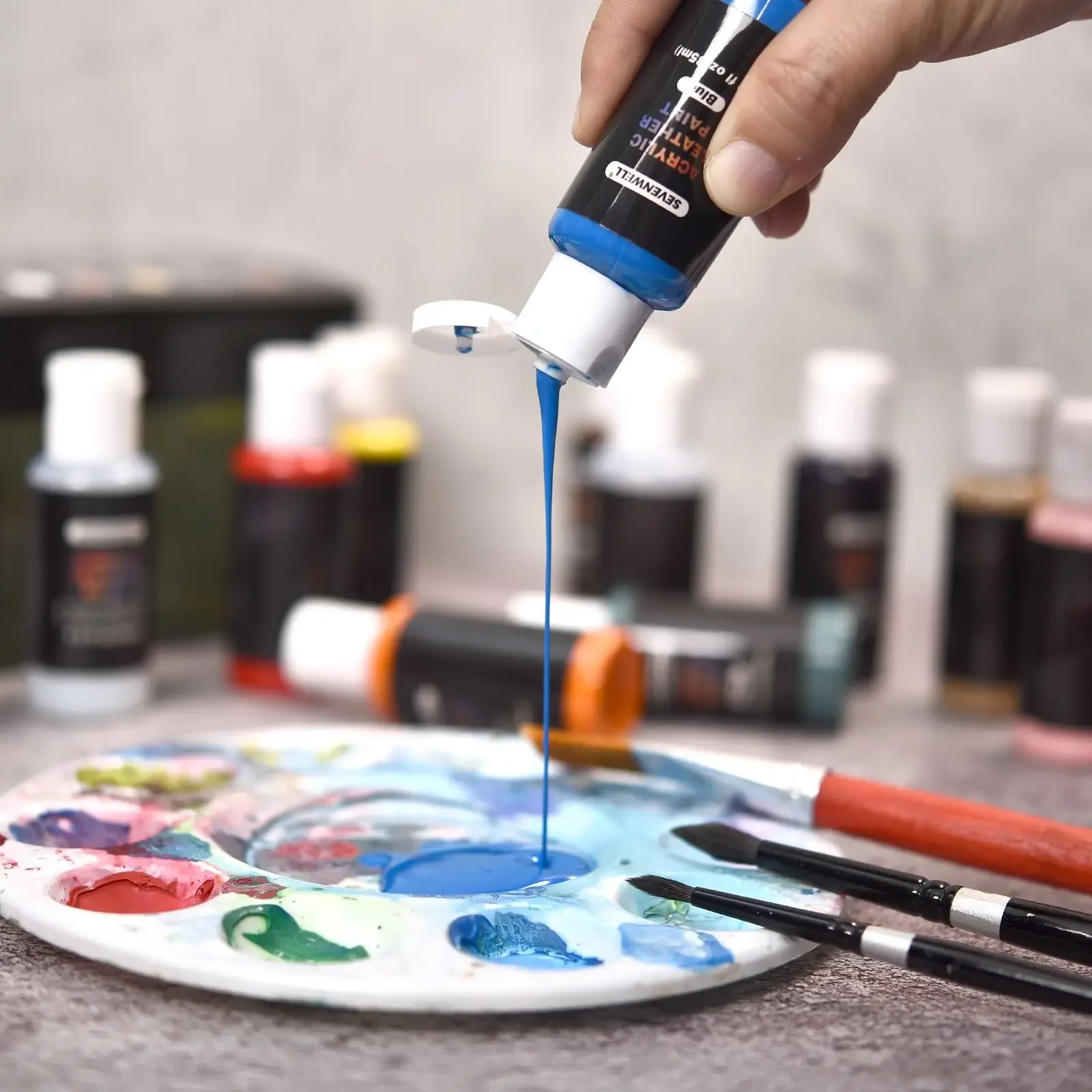 30 ml 24 Farben Acrylfarbe Farben Flaschen Acrylfarbe Set Farbe für Stoff Kleidung Malerei Reichhaltig für Leder DIY Pigment
