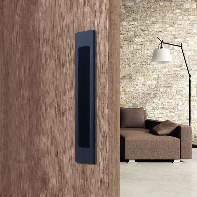 Sliding Door Handle Black Embedded Sliding Door Wardrobe Balcony Wooden Door Handle Invisible Handle Concealed Buckle