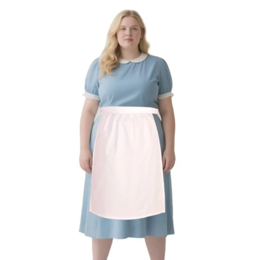 

Love Potato Cotton Plus Size White Half Apron Retro Long Waist Apron for Women - Ideal for Kitchen and Cosplay Halloween Costum