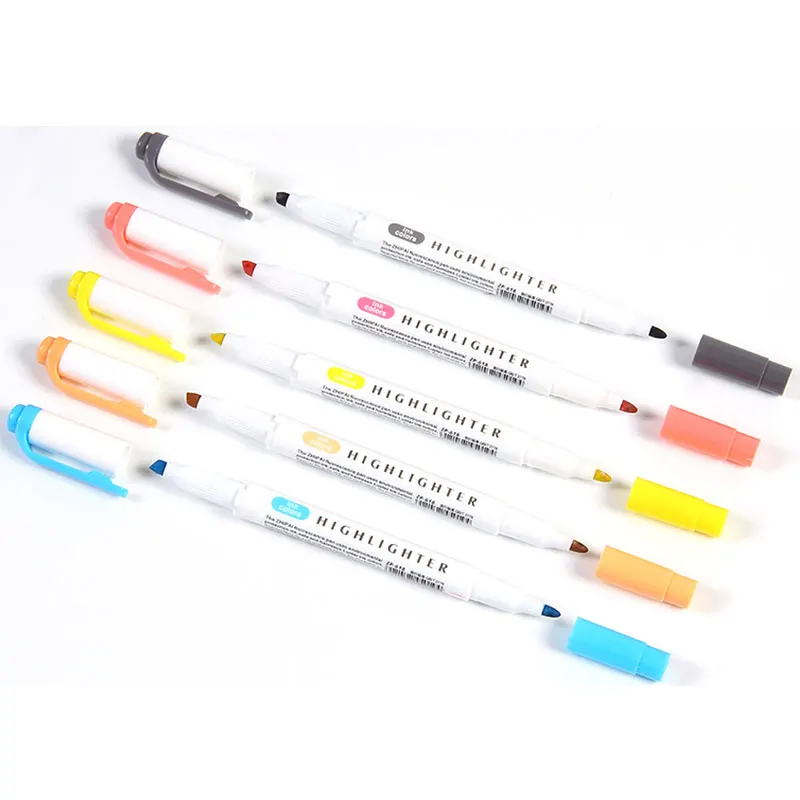 5/15/25 Pcs Double Head Highlighter Pens Graffiti Markers Highlighters Art Colored Sketch Markers Kawaii Korean Stationery image 4