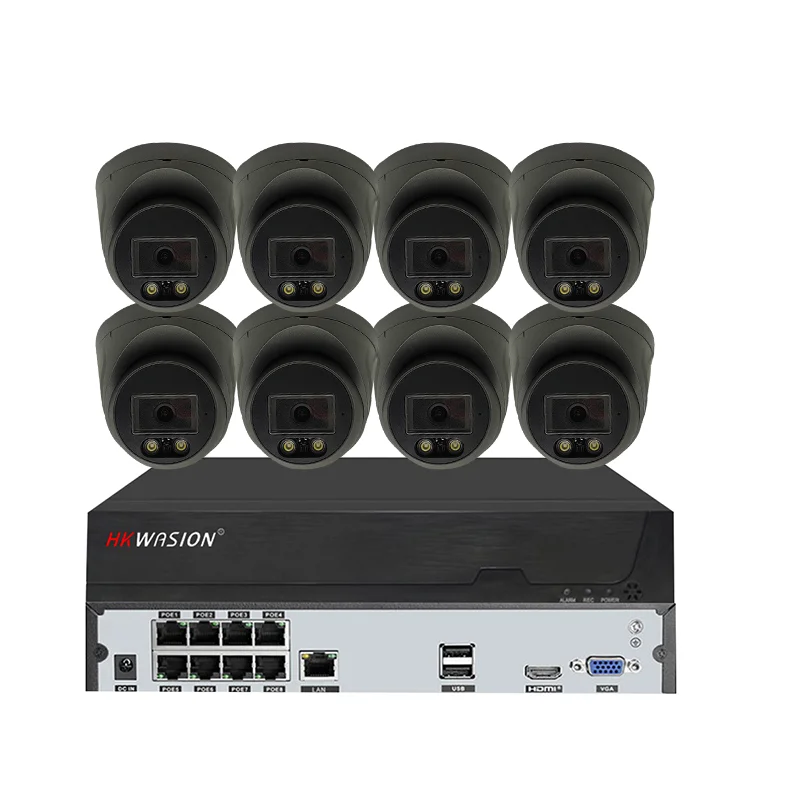 

8-канальная 4K 8-мегапиксельная камера наблюдения IP POE Onvif H265 Аудио купольная Onvif HD Ночное видение Обнаружение человека 48 В 4-мегапиксельная камера видеонаблюдения для N