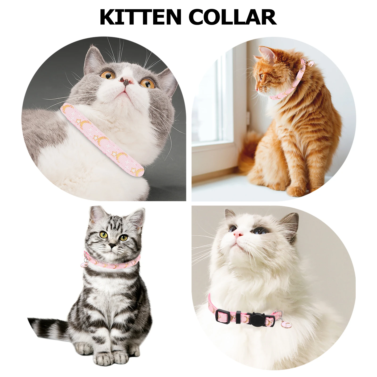 

s Collar Stars Moons Decorative Fiber Kitten Necklace Breathable Comfortable Adjustable Pet Safety for Daily Wear Party