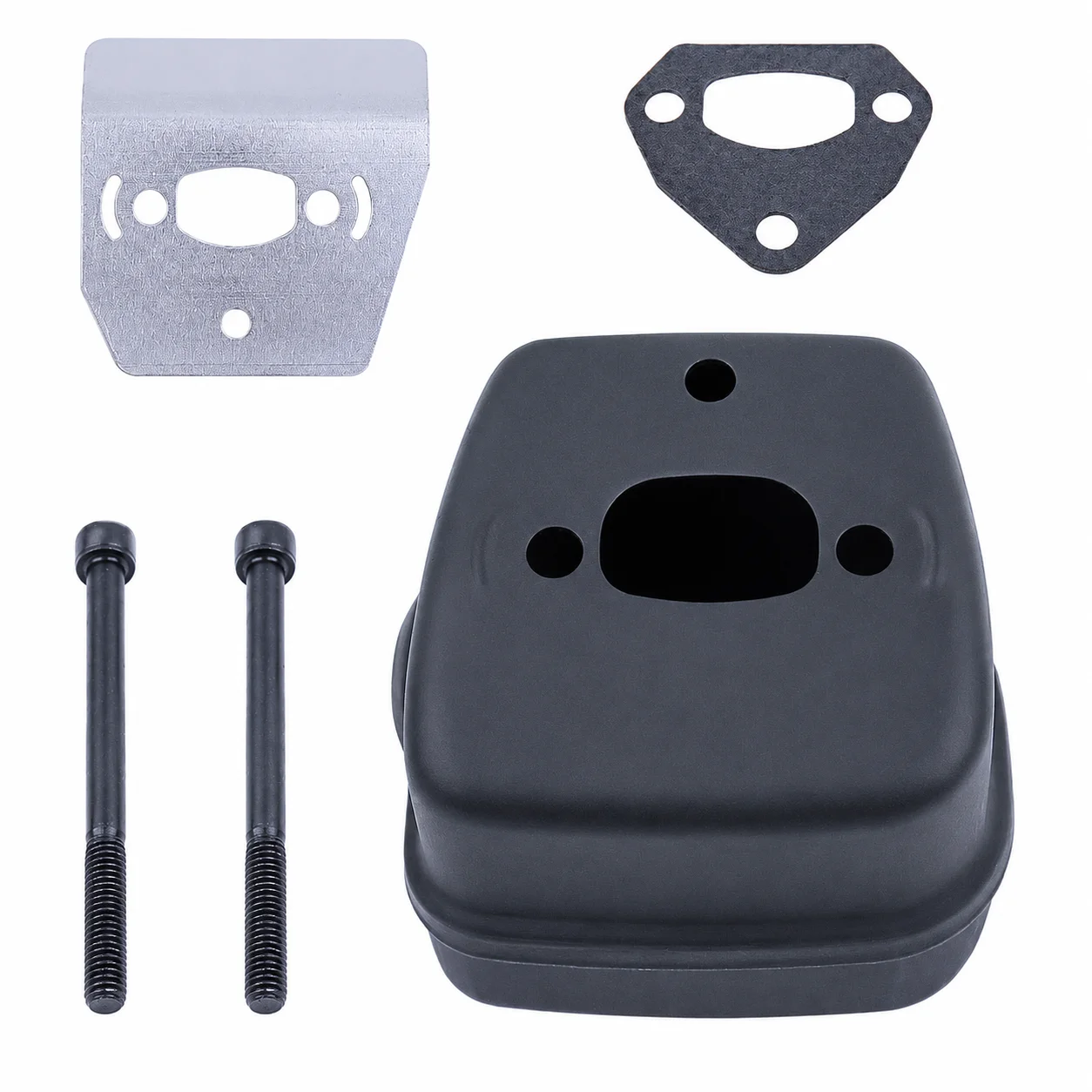 Exhaust Muffler Bolt Gasket Bracket Cooling Pan Kit for Husqvarna 136 141 142E 137 36 41 LE 545006044 530069415 Chainsaw Parts