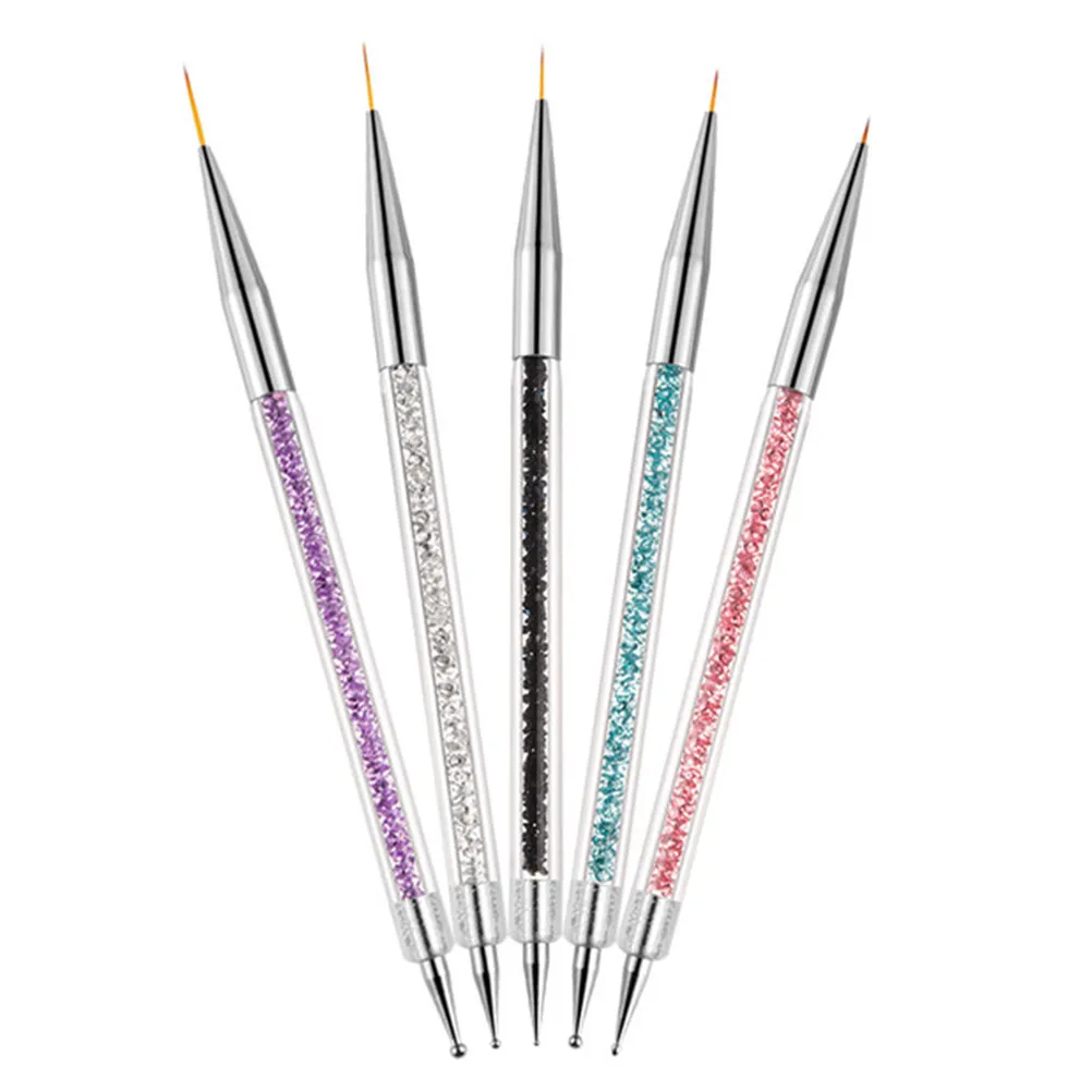 

Набор из 5 ручек-доттеров для дизайна ногтей, двусторонние кисти для росписи, инструменты для маникюра, ручки для рисования на ногтях, кисти для ногтей