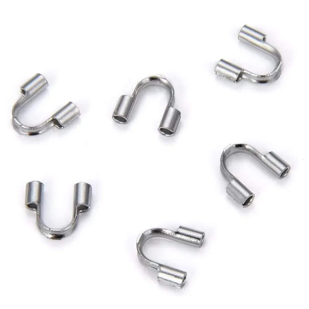 100pcs Stainless Steel Hypoallergenic Wire Guard Protector For DIY Earring Bracelet Necklace Pendant Jewelry Making Supplies