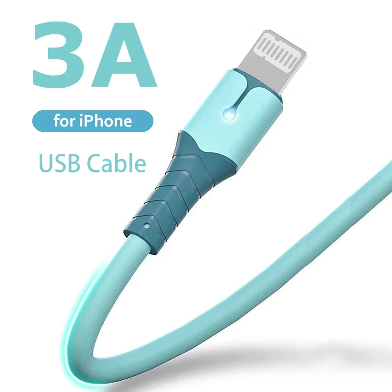 USB Cable for iPhone 14 13 12 11 Pro Max XS XR 6s 7 8 Plus iPad 3A Fast Charging Cable USB to IOS Data Cable Quick Charger Wire