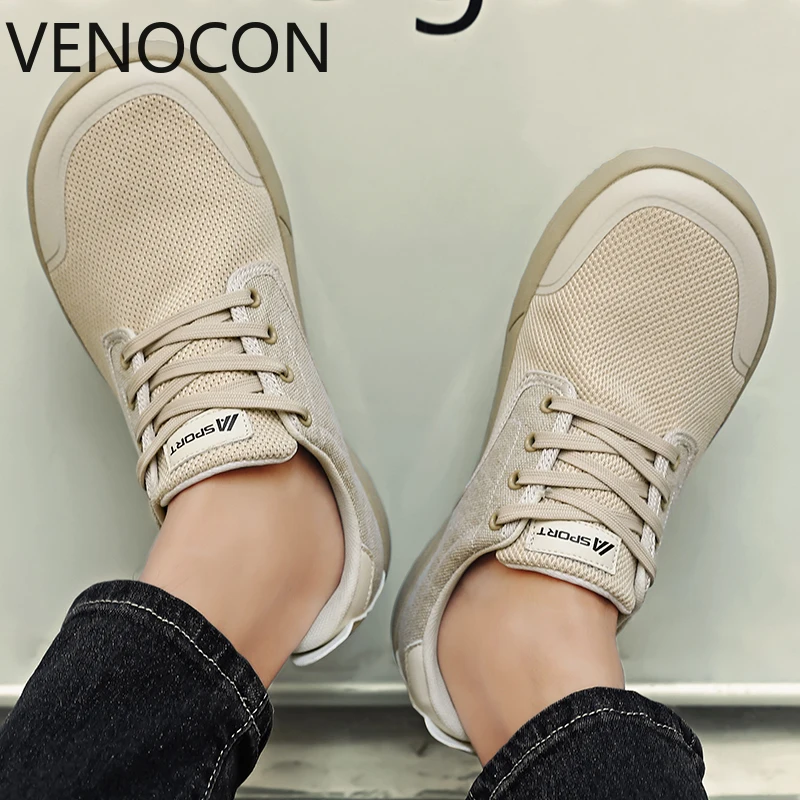 

VENOCON Barefoot Mens Wide Ball Fit Toe Box Nose Light Minimalist Knitwear Upper Casual Sneakers Shoes Footwear For Man Woman