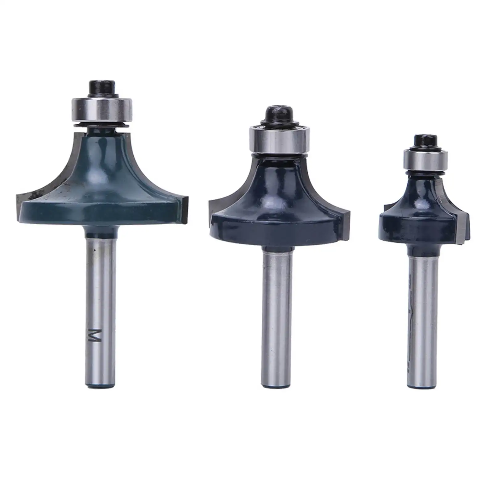 

3pcs Corner Round Over Router Bit 1/4 Inch Shank with Bearing Woodworking Milling Cutter