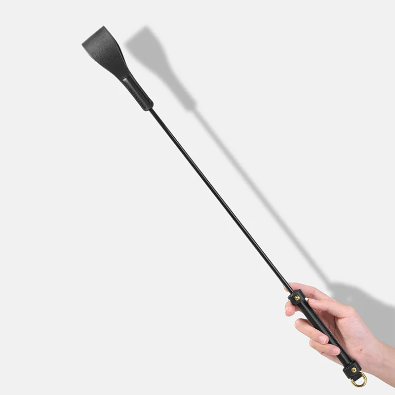 62CM Black Genuine Cowhide Leather Rivet Handle Horse Whip, Premium Crops Equestrianism Riding Crop HorseWhip