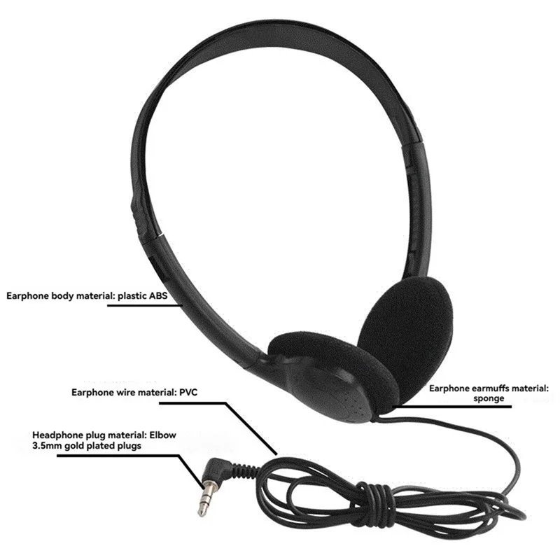 

(Limited Offer) 5PCS Classroom Headphones Kids Headphones 3.5Mm Audio Headset For Students Children Toddler Teens