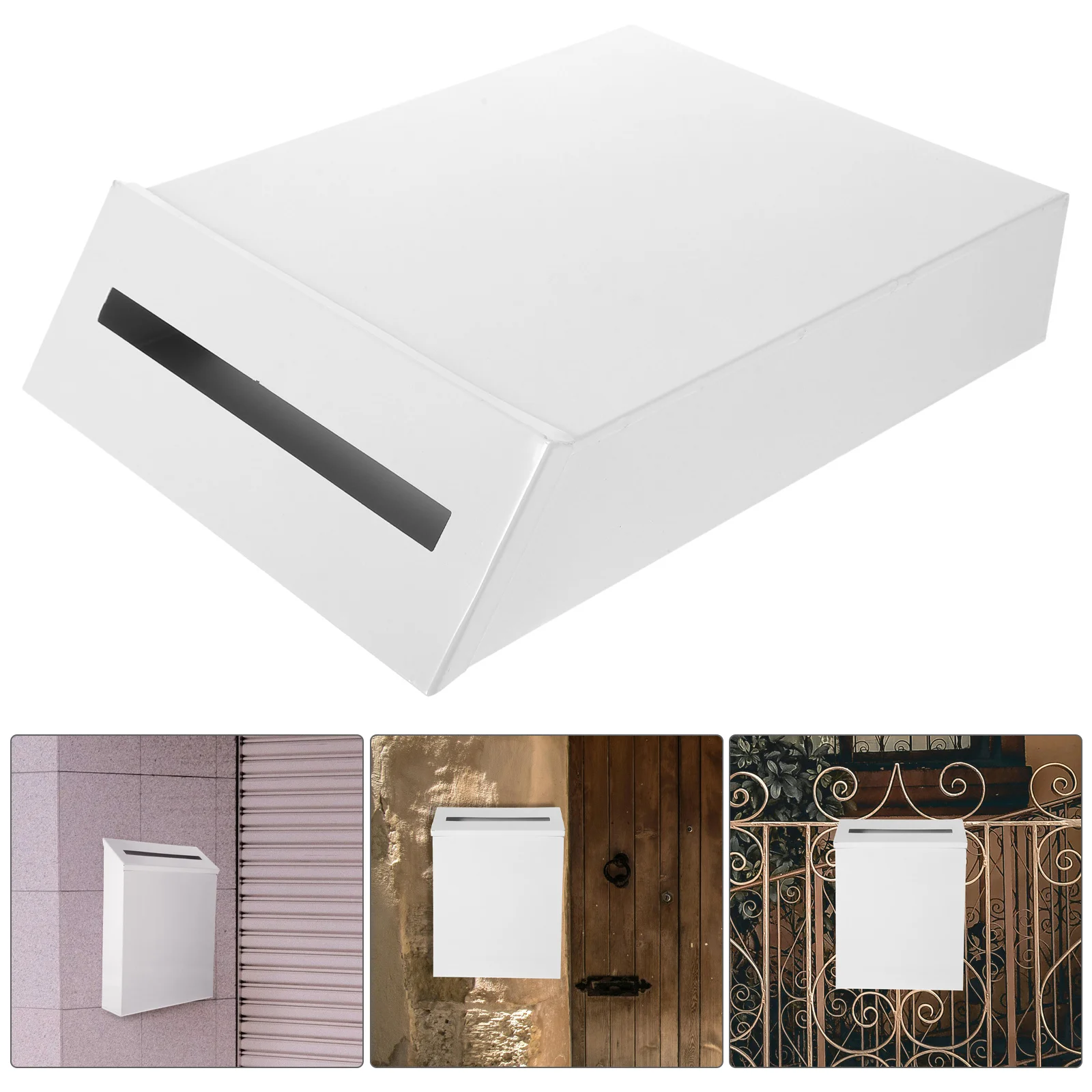 

1pc Iron Wall Mounted Mailbox Outdoor Rustic Style Storage Letter Case For House Exterior Decorative Metal Boxes