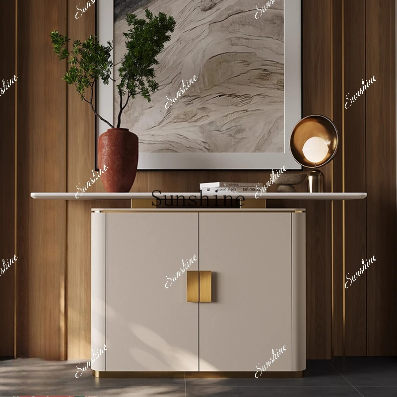 the modern light luxury shoe cabinet is integrated into the door. High-end solid wood extremely narrow villaP