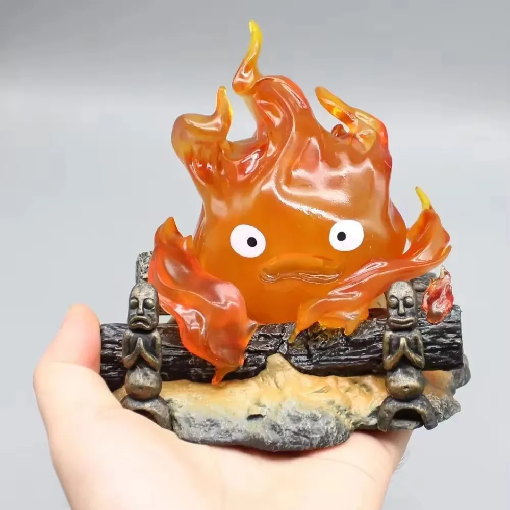 Cartoon Anime 12cm Cartoon Calcifer Objects Lamp Candle Desktop Action Figures Model Statue Pvc Model Collection Ornament Toys