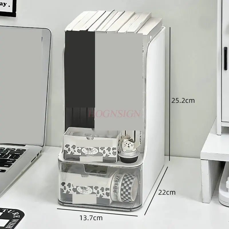 1pcs Book storage box, student desktop, transparent drawer, pen holder, storage rack, office bookshelf, book stand