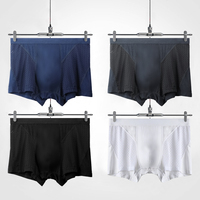 4PCS Ice Silk men's briefs, summer thin modal mesh breathable four-corner pants, men's short underpants