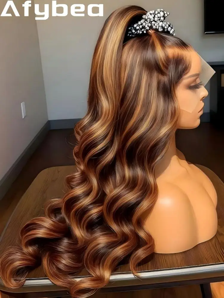 13X6 Hd Lace Frontal Wig Highlight Ombre Wig Human Hair 427 Body Wave Original Brazilian Wigs P1B30 Lace Front Wigs 250 Density
