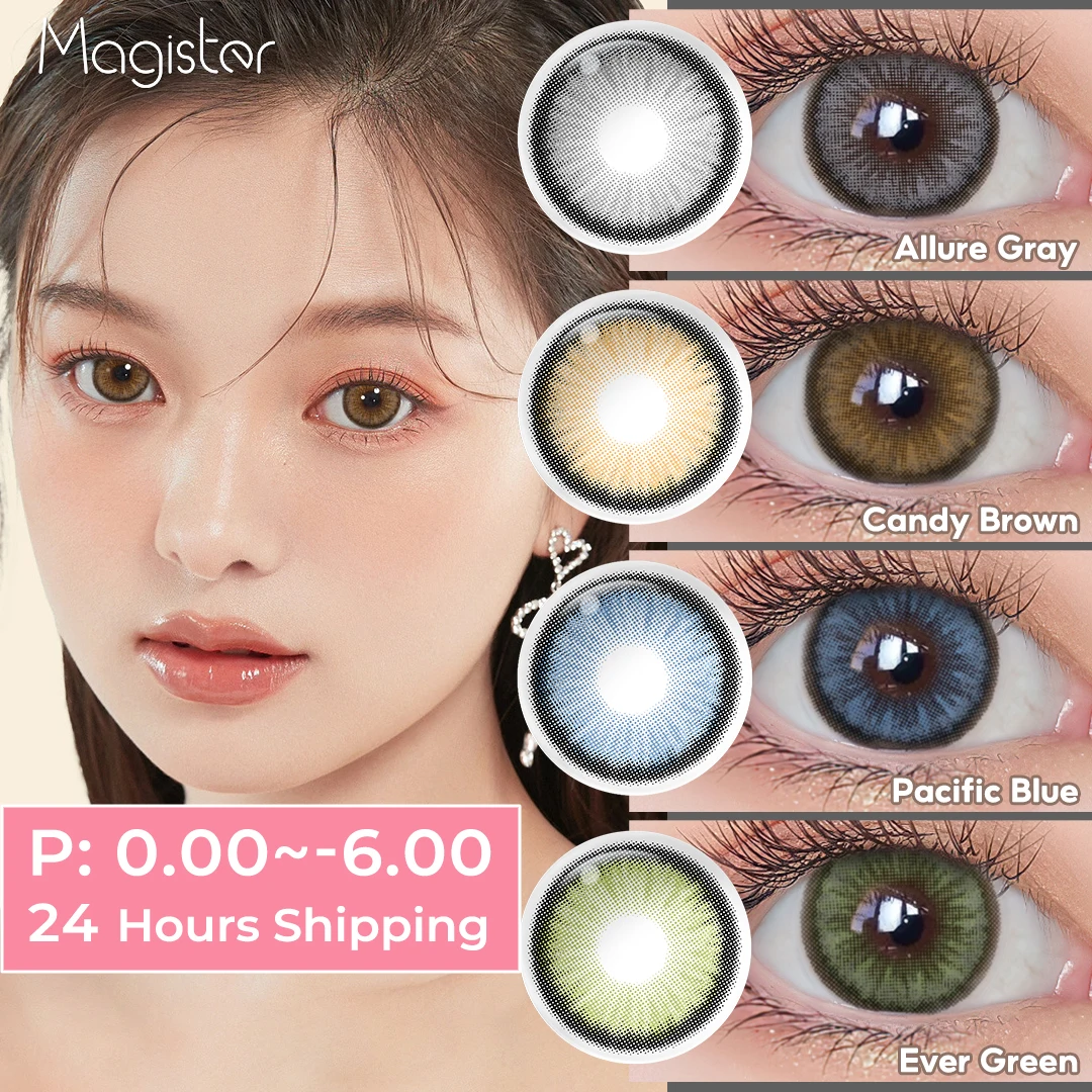 Color Contact Lenses For Eyes 1 Pair Yearly Diamond Eye Colored Contact Lens Beauty Pupils Cosmetic Color Lens With Lenses Case