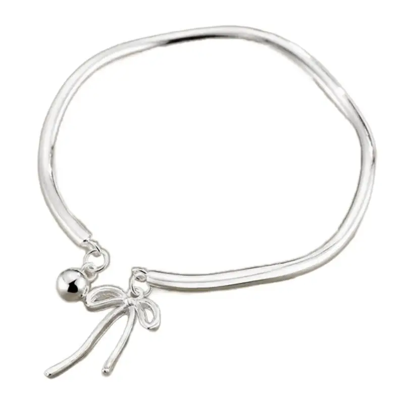 A52E Adjustable Open Bangle Lovely Bowknot Cuff Bracelet Mobius Band Wristchain