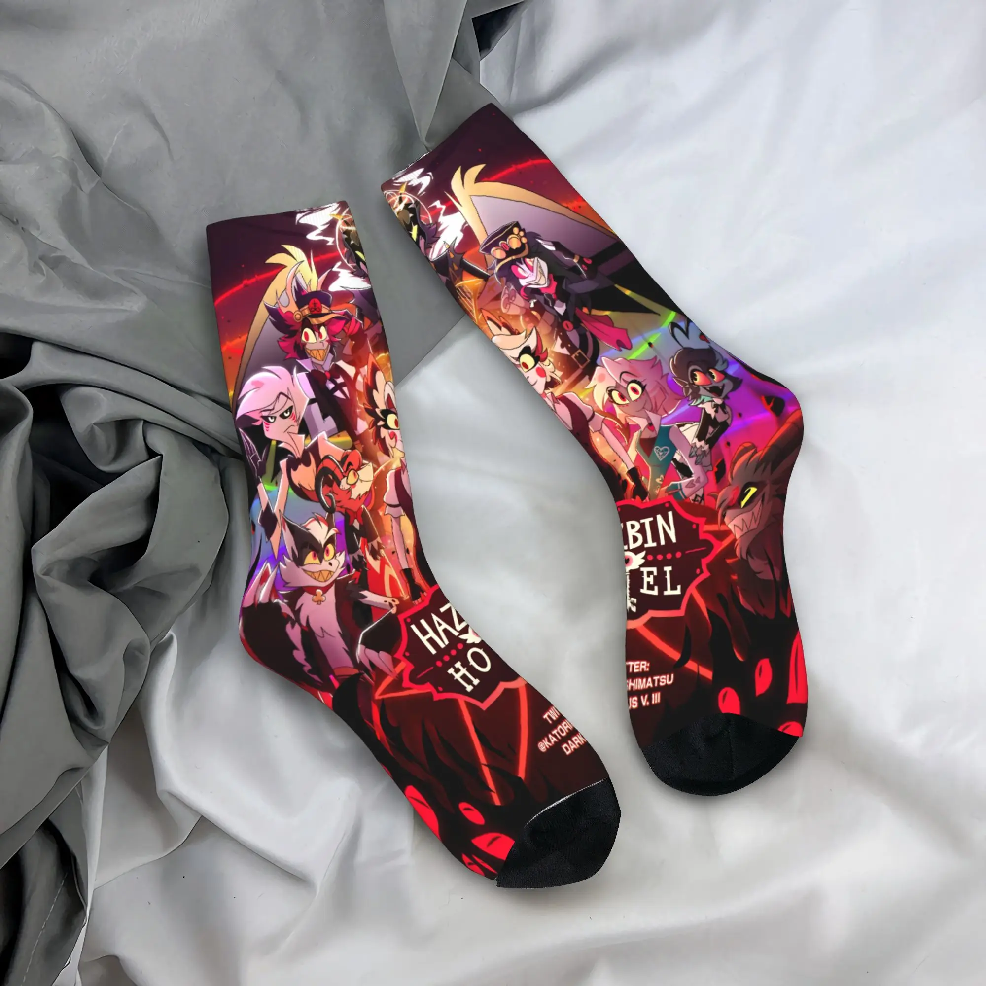 

Women Men Socks H-Hazbin Hotel season 2 Stockings Non Slip Soft Socks Winter Funny Printed Running Socks