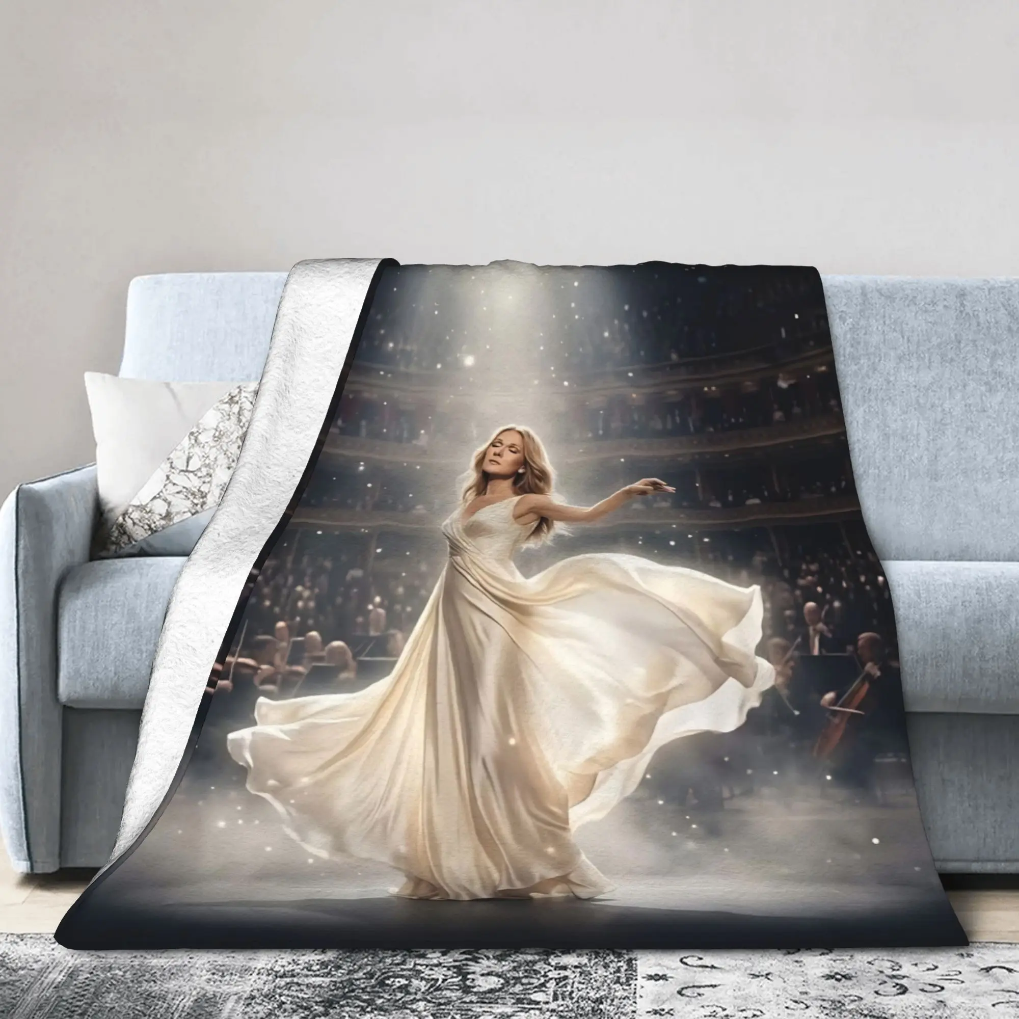 Celines Dion 2026 Paris Tour Blanket Summer Air Conditioning Music Multi-function Warm Throw Blankets for Bedding Car Throws