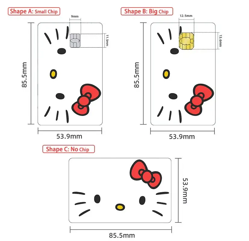 Cartoon Credit Card Skin Sticker Cute Anime Madoka Matte Stickers for VISA Cards and Other IC Magnetic Cards Decal Decoration
