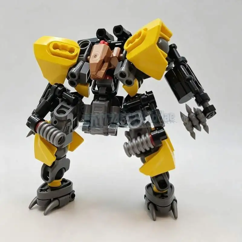 123PCS Meat Grinder Modify Robot MOC Mech Model Custom Puzzle DIY Assembly Creative Building Blocks Toy Collector Gift Display