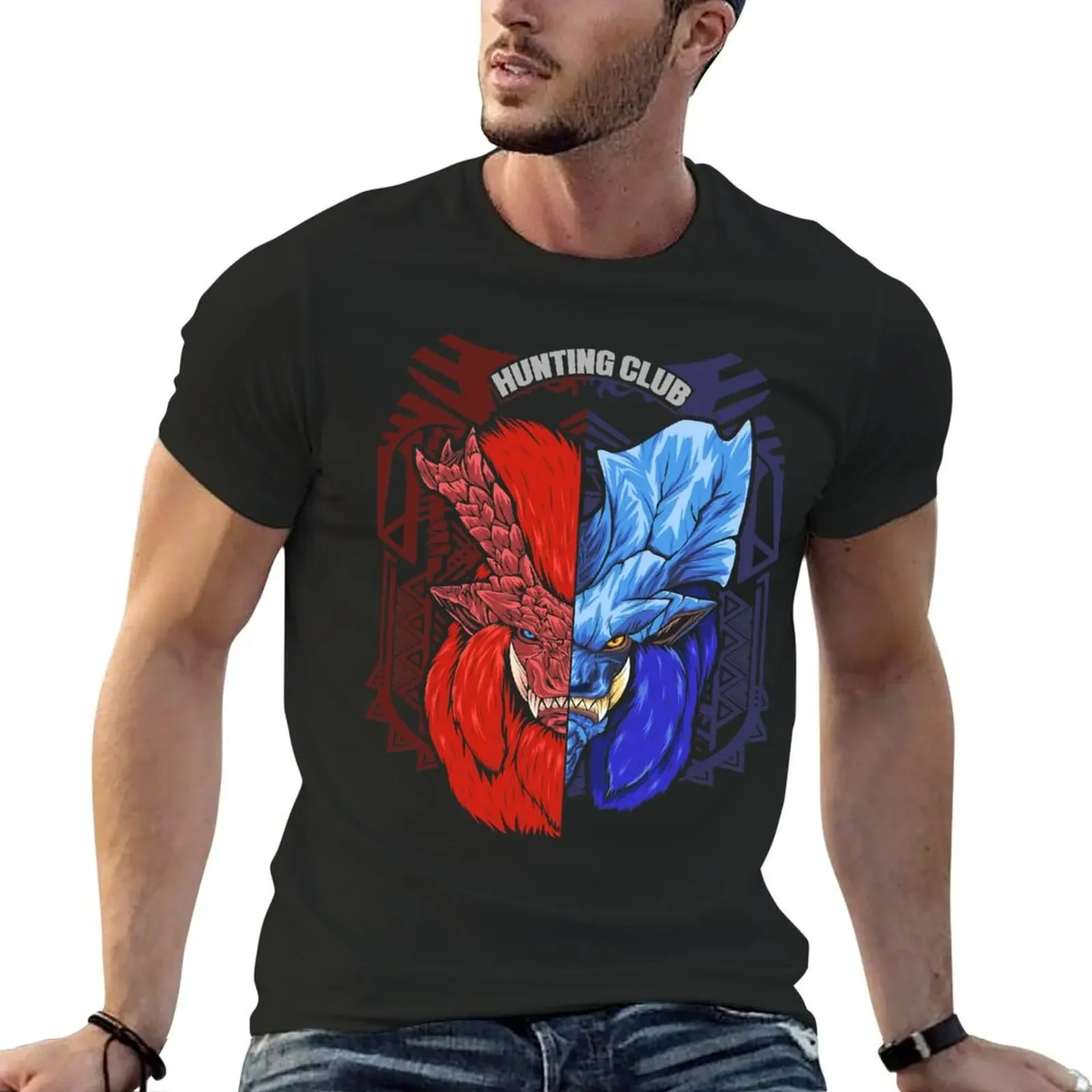 Lunastra and Teostra MHW hunting club T-Shirt shirts graphic tee sublime oversizeds quick drying t shirts for men cotton