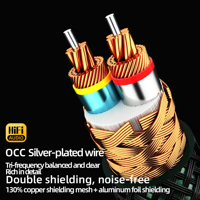 ATAUDIO HiFi XLR Cable 7N OCC Silver Platingr Amplifier CD Audio Cable Carbon Fiber Rhodium Plated XLR Plug Balanced Cable