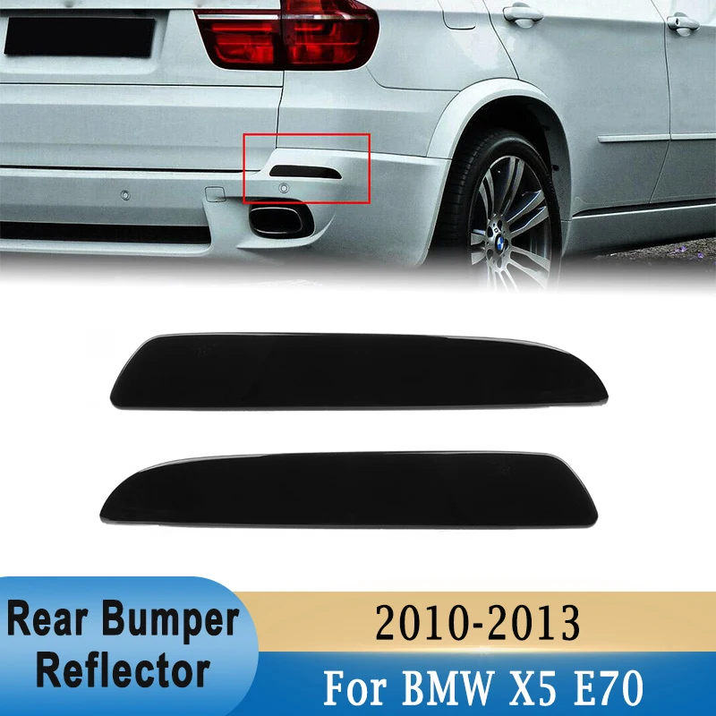 1Pair Rear Bumper Reflector for BMW X5 E70 2010-2013 ABS Back Left & Right Rear Reflector Signals (No bulb) Black / Red Lens