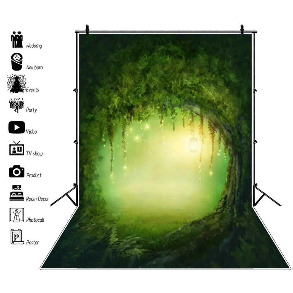 Dreamy Forest Backdrop Fairy Tale Tree Castle Wonderland Jungle Background Baby Birthday Wedding Photo Studio Props