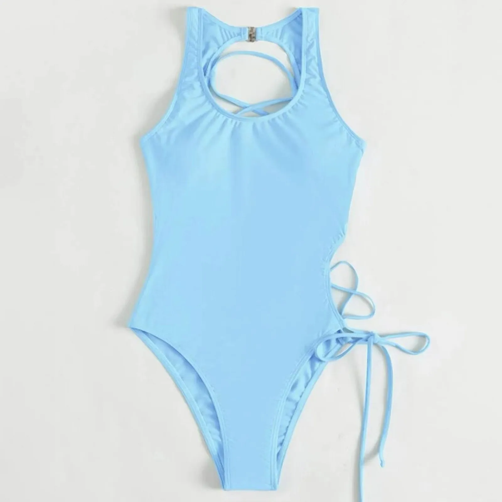 Fashion Sexy Bikini Ladies Sexy Stitching Backless Sexy Large Bikini Swimsuit With Shoulder Straps купальники 2024 женские