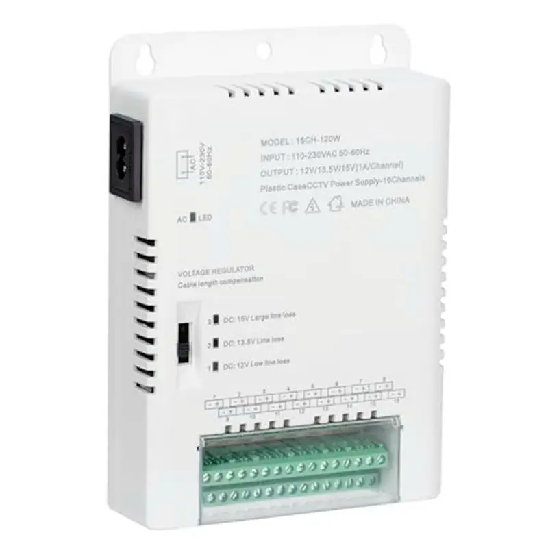 

Блок питания для камер видеонаблюдения N82R, распределитель питания, вход 90-264 В переменного тока, выход 12-13,8-15 В постоянного тока