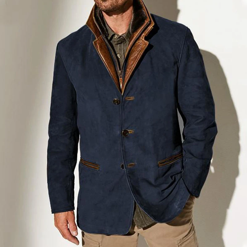 Vintage Michigan Jacket Solid Color Single Breasted Stand Up Collar Casual Fashion Loose Comfortable Work Outdoor Jacket