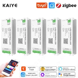 Tuya Zigbee 3.0 LED Strip Controller CCT RGB RGBW RGBCCT Tape Light Controller Need Gateway SmartThings Voice Control DC5V-24V