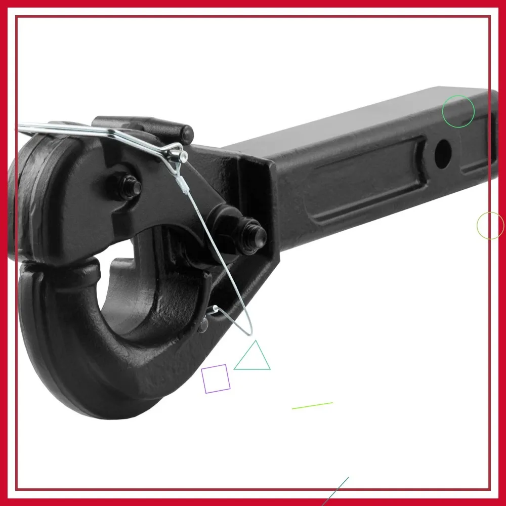 

Heavy-Duty Pintle Hook Hitch for 2-Inch Receiver, 20,000 lbs Capacity, Fits 2-1/2-Inch Lunette Ring