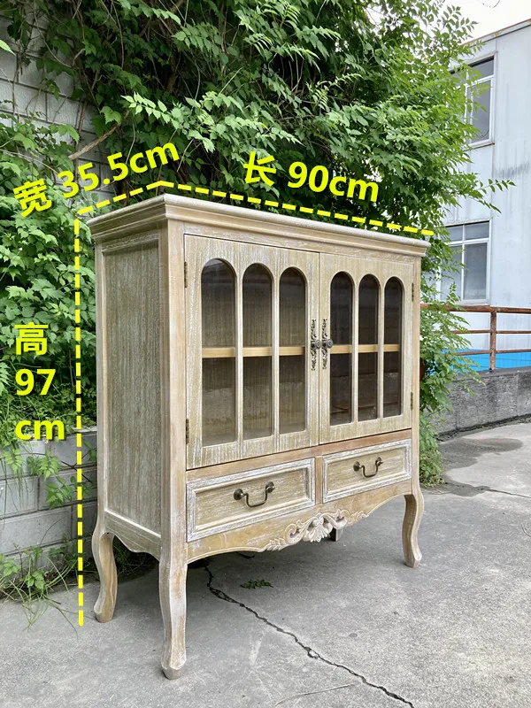 Foreign trade export ins do old American country French retro carved entrance table decoration table shooting