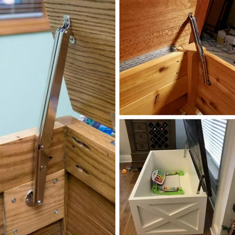 دعامات غاز شديدة التحمل 60N-200N مفصلات دعم غطاء إغلاق ناعمة أوتوماتيكية بطيئة الخفض آمنة غطاء هوائي رافع نوابض غاز