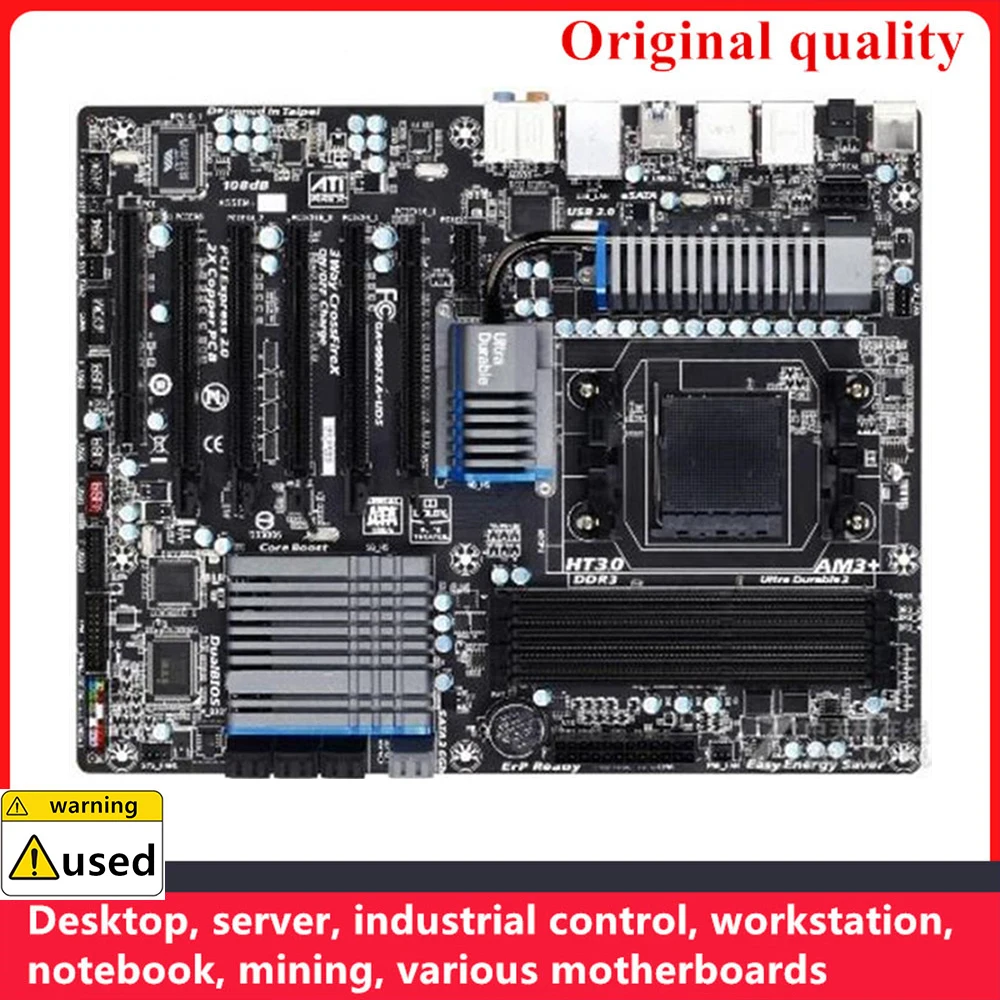 Soquete AM3 + DDR3, 32GB, Desktop Mainboard, SATA III, USB 3.0, GA-990A-FXUD5, apto para AMD, 990X, 990FX