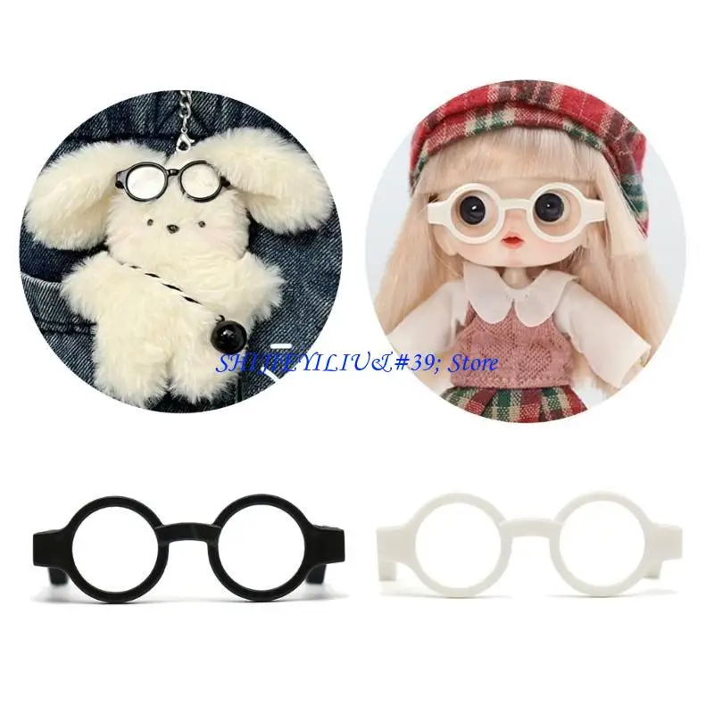 

E21F 5 шт./компл. реквизит для фотосессии в черной оправе, очки, модель, крошечные очки без линз, детские очки для кукол «сделай