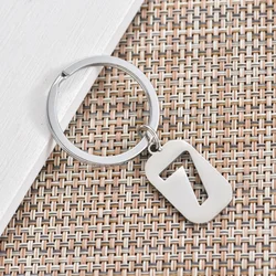 Popular Jewelry Stainless Steel Pendant Alloy Keychain Rectangle Lucky Number 7 Gift